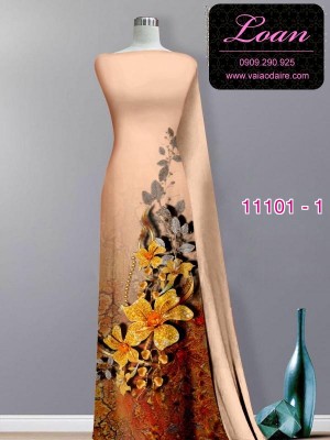 Vải áo dài hoa 3D-DT 11101