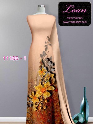 Vải áo dài hoa 3D-DT 11105