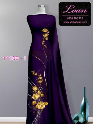 Vải áo dài hoa 3D-DT 11106