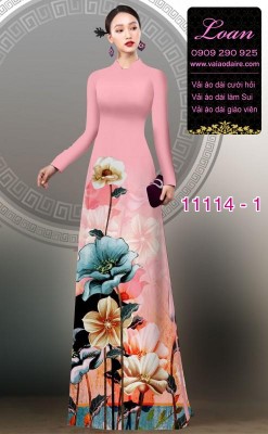 Vải áo dài hoa 3D-DT 11114