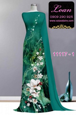 Vải áo dài hoa 3D-DT 11117