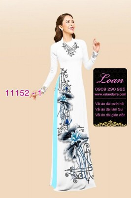 Vải áo dài hoa sen-DT 11152