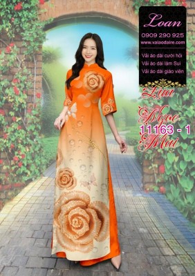 Vải áo dài hoa 3D-DT 11163