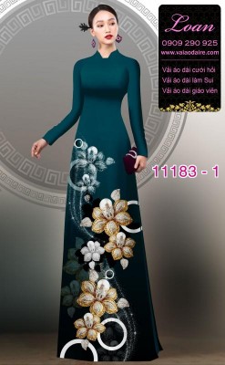 Vải áo dài hoa 3D-DT 11183