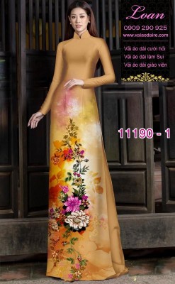 Vải áo dài hoa 3D-DT 11190