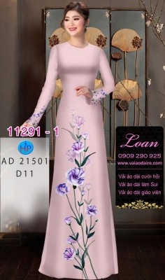 Vải áo dài hoa đơn giản-DT 11291