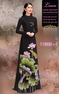 Vải áo dài hoa sen-DT 11308