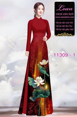 Vải áo dài hoa sen-DT 11309