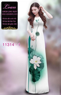 Vải áo dài hoa sen-DT 11314