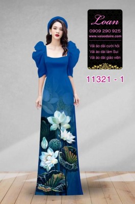 Vải áo dài hoa sen-DT 11321