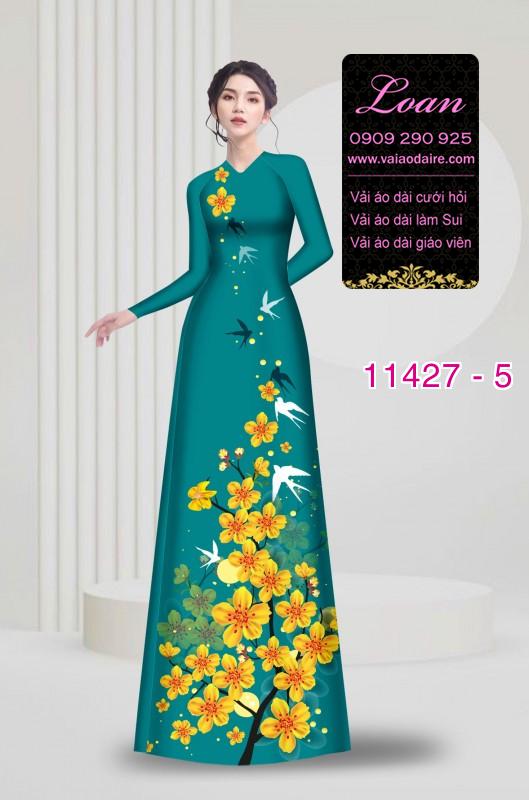 Vải áo dài hoa mai vàng