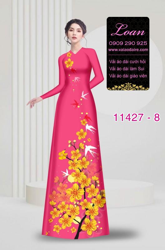 Vải áo dài hoa mai vàng