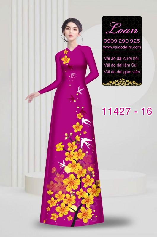 Vải áo dài hoa mai vàng