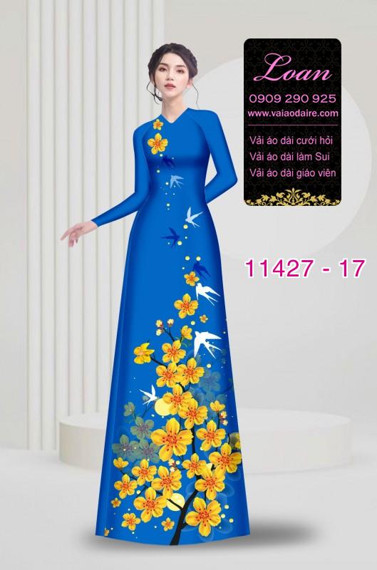 Vải áo dài hoa mai vàng