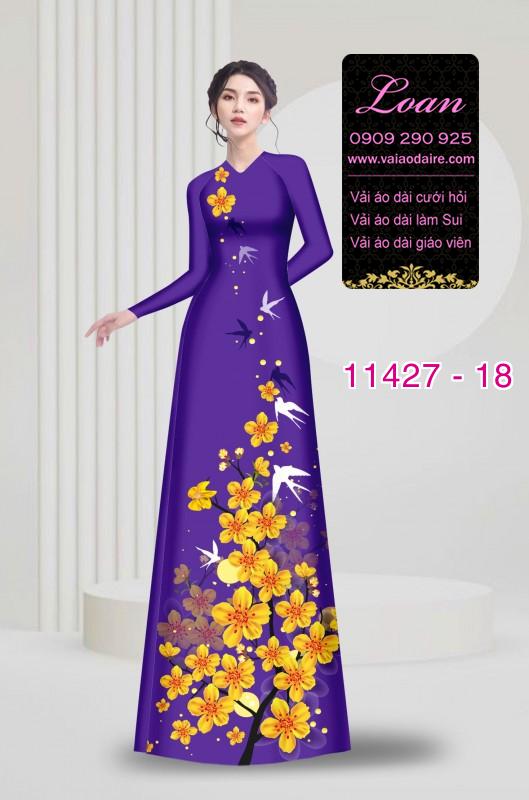 Vải áo dài hoa mai vàng