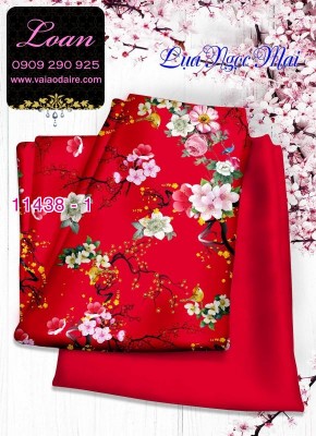 Vải áo dài hoa mai tết-DT11438