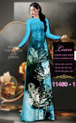 Vải áo dài hoa sen-DT 11460