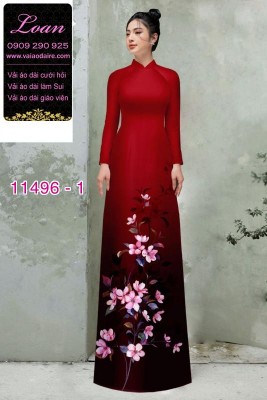 Vải áo dài hoa 3D-DT 11496
