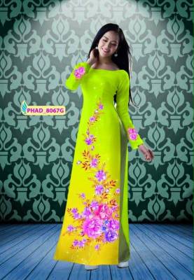 Vải áo dài hoa dưới-DT 1150