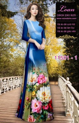 Vải áo dài hoa 3D-DT 11501