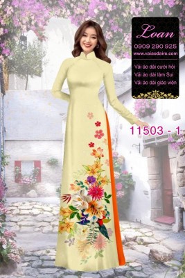 Vải áo dài hoa 3D-DT 11503
