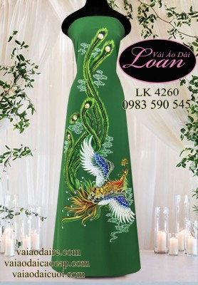 Vải áo dài chim phượng hoàng cao cấp-V3D 11506