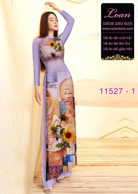 Vải áo dài hoa 3D-DT 11527
