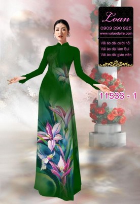 Vải áo dài hoa 3D-DT 11533