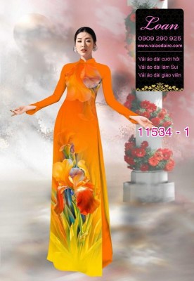 Vải áo dài hoa 3D-DT 11534