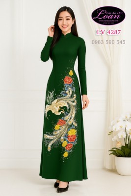 Vải áo dài chim phượng hoàng cao cấp-V3D 11537