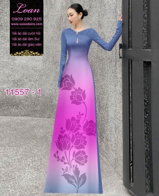 Vải áo dài hoa 3D-DT 11557