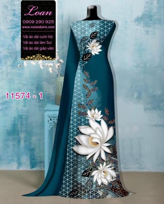 Vải áo dài hoa 3D-DT 11574