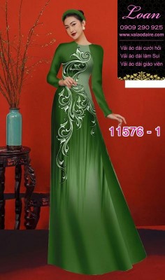 Vải áo dài hoa 3D-DT 11576