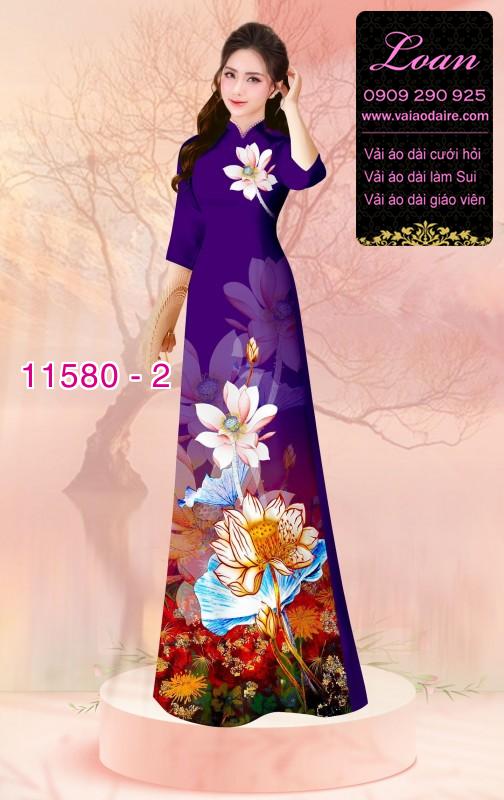 Vải áo dài hoa 3D