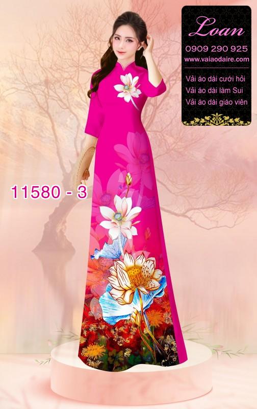 Vải áo dài hoa 3D