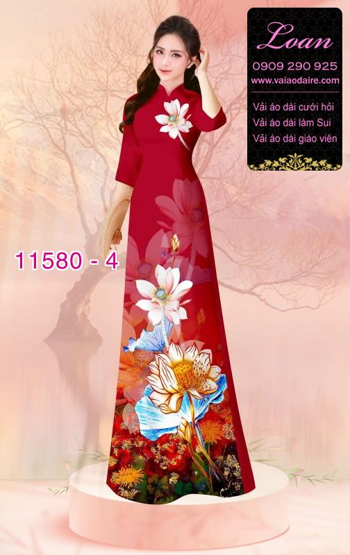 Vải áo dài hoa 3D