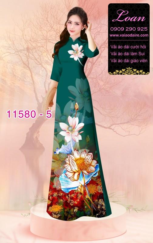 Vải áo dài hoa 3D