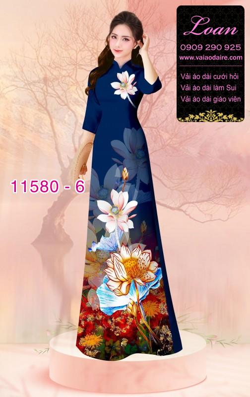 Vải áo dài hoa 3D