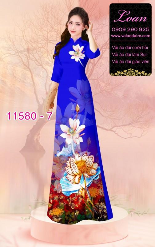 Vải áo dài hoa 3D