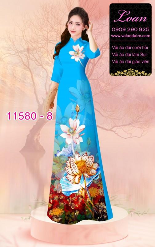 Vải áo dài hoa 3D