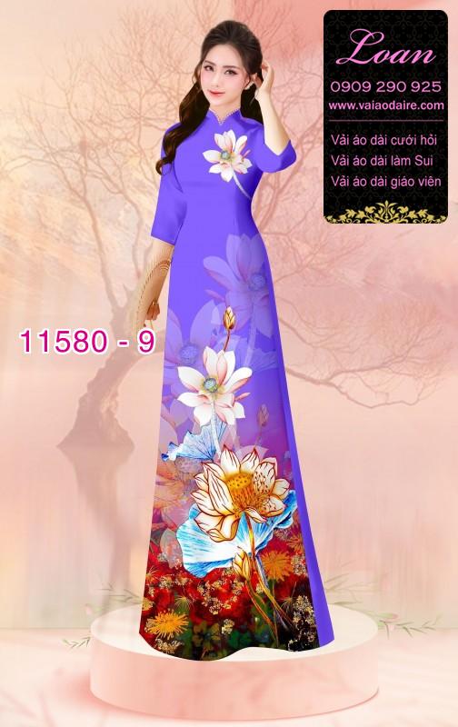 Vải áo dài hoa 3D
