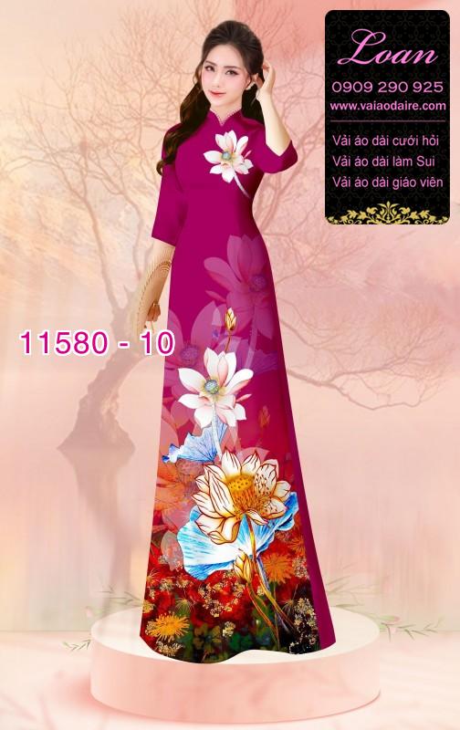 Vải áo dài hoa 3D