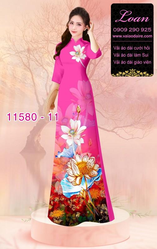 Vải áo dài hoa 3D