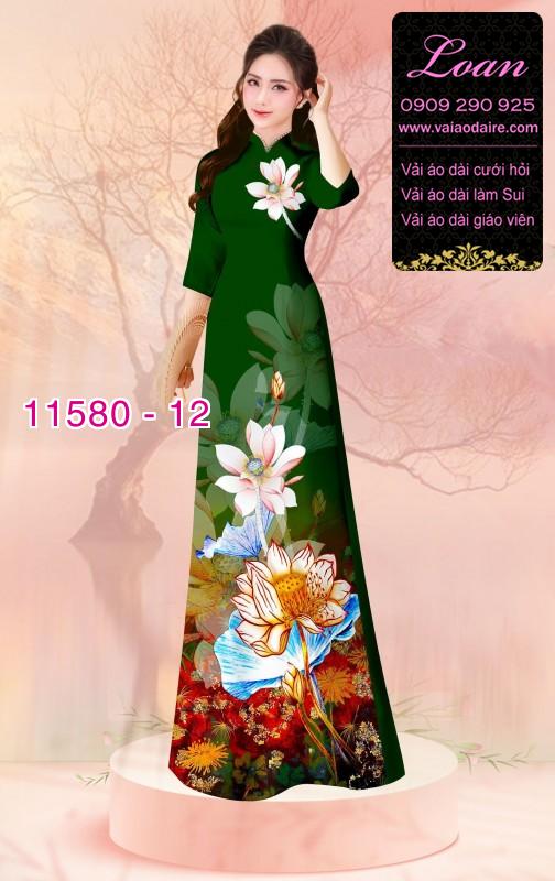 Vải áo dài hoa 3D