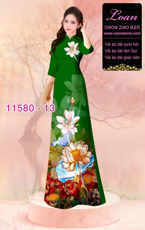 Vải áo dài hoa 3D