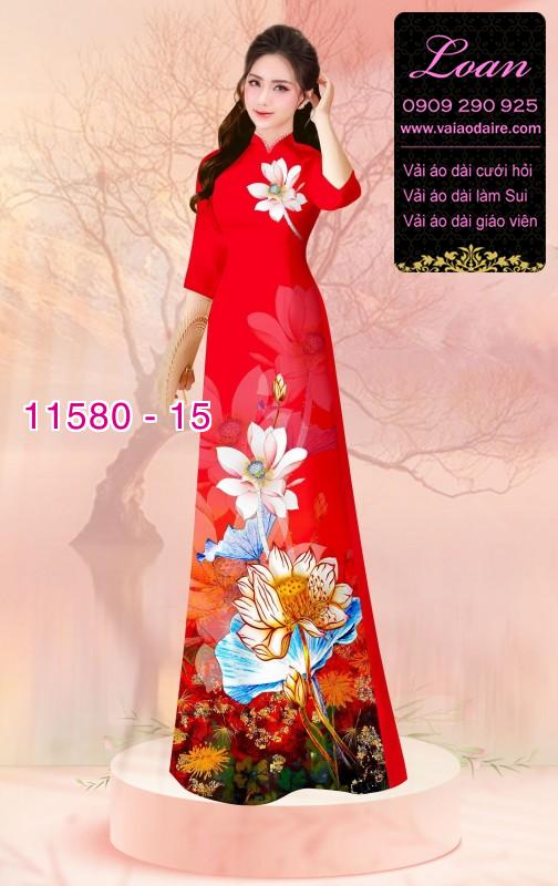 Vải áo dài hoa 3D