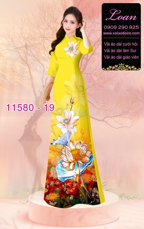 Vải áo dài hoa 3D