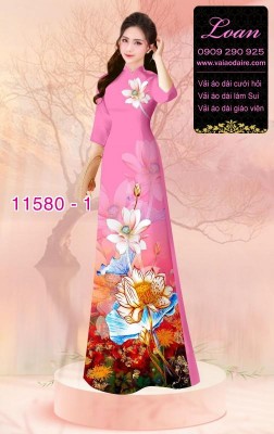 Vải áo dài hoa 3D-DT 11580