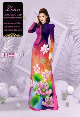 Vải áo dài hoa sen-DT 11581