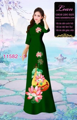 Vải áo dài hoa sen-DT 11582